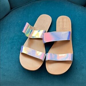 J.Crew Iridescent Slide Sandals